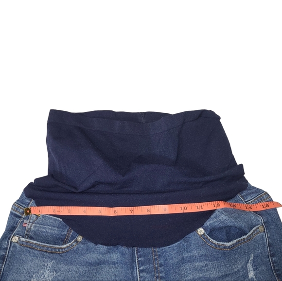 VIGOSS MATERNITY JEANS WOMEN 31 BLUE DENIM DISTRESSED BELLY SUPPORT WAIST - Picture 4 of 10